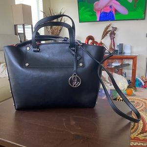 Nine West Black Bag with red interior